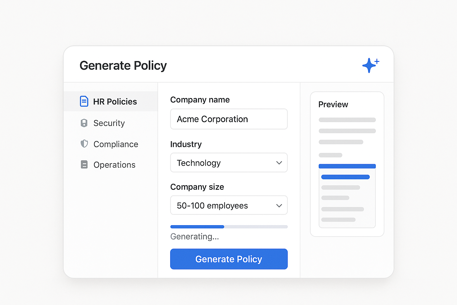Policy templates and HR policies